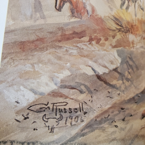 Wagon train pioneers Texas cm russell 14 x 19 C m Russell 1920 western native - Picture 4 of 4